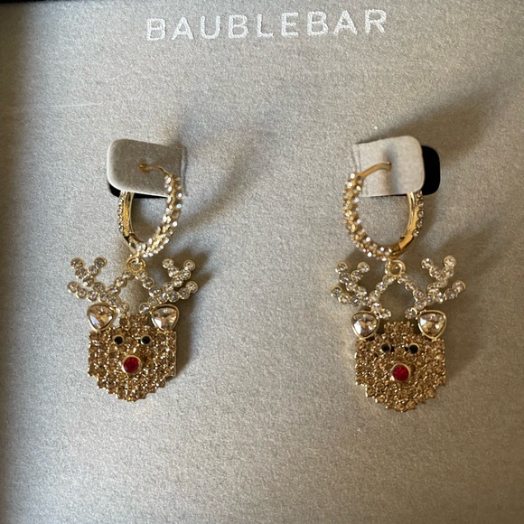 NWT Baublebar Reindeer Earrings - Picture 2 of 2